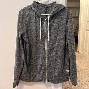 Vuori Full Zip Hoodie – Heather Gray – Size Medium